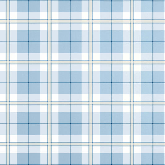 Thibaut Stripes & Checks Resource Douglas Plaid Wallpaper - Light Blue