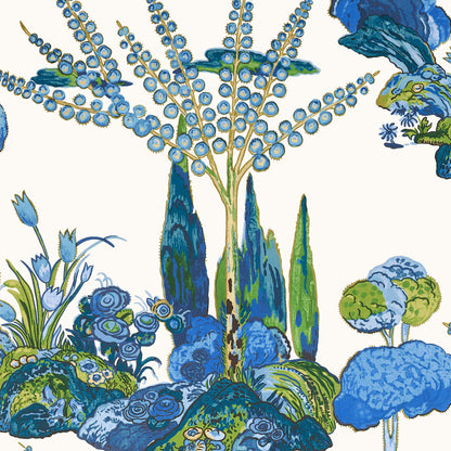 Thibaut Wanderlust Orleans Wallpaper - Blue & Green