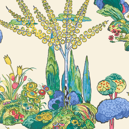 Thibaut Wanderlust Orleans Wallpaper - Yellow & Red