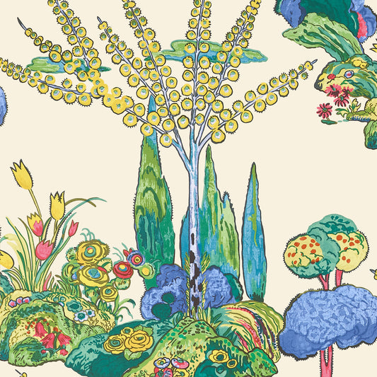 Thibaut Wanderlust Orleans Wallpaper - Yellow & Red