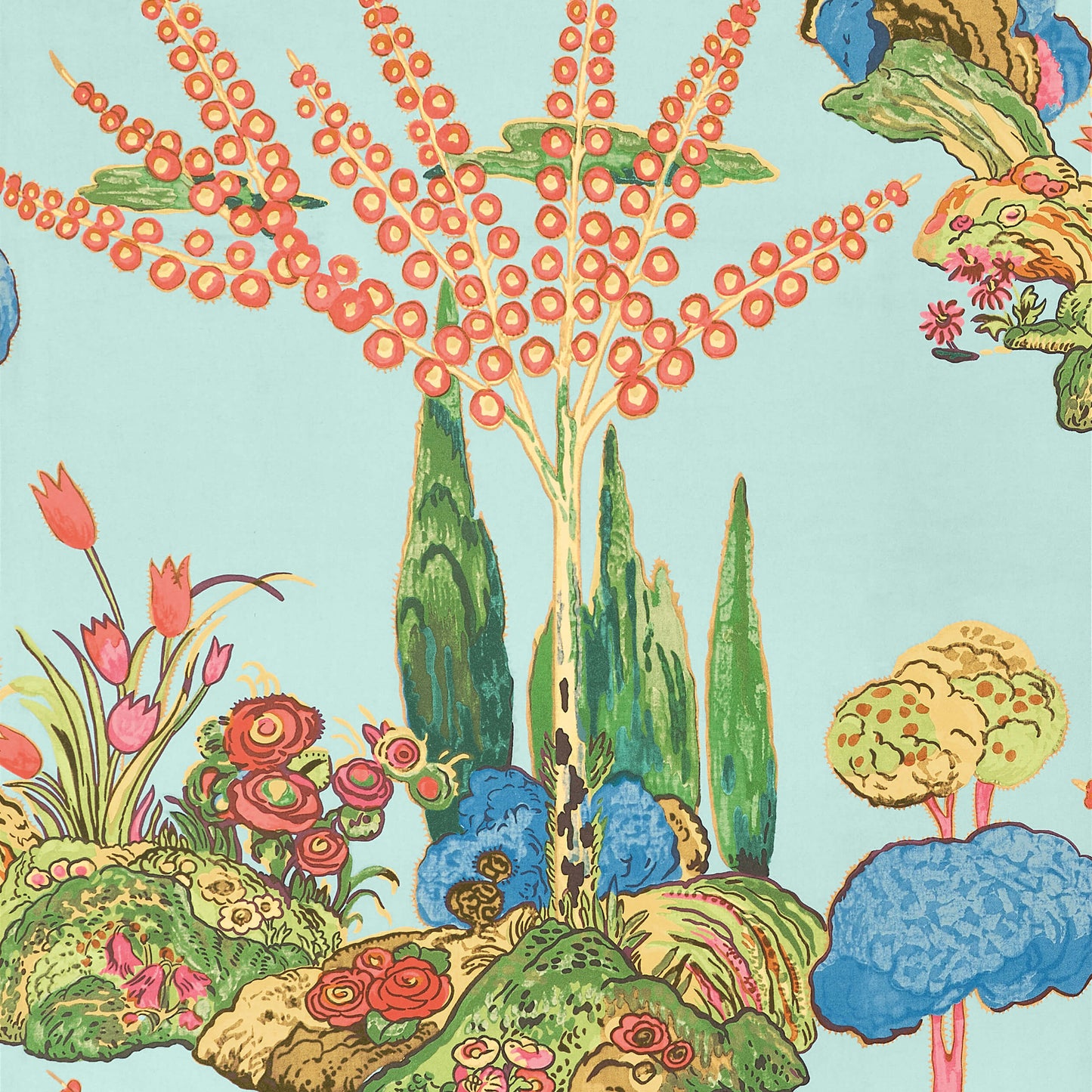 Thibaut Wanderlust Orleans Wallpaper - Turquoise