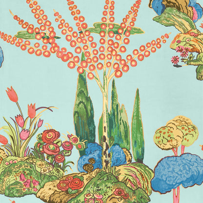 Thibaut Wanderlust Orleans Wallpaper - Turquoise