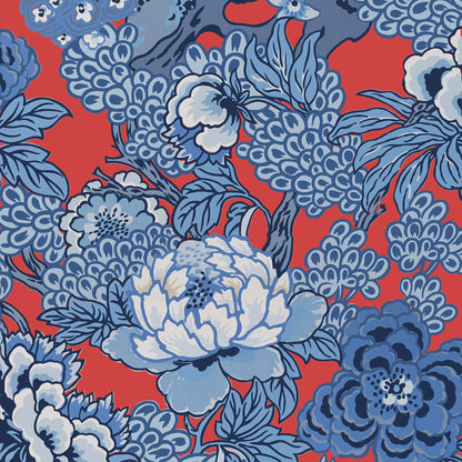 Thibaut Dynasty Honshu Wallpaper - Red & Blue