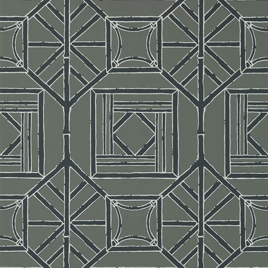 Thibaut Dynasty Shoji Panel Wallpaper - Grey