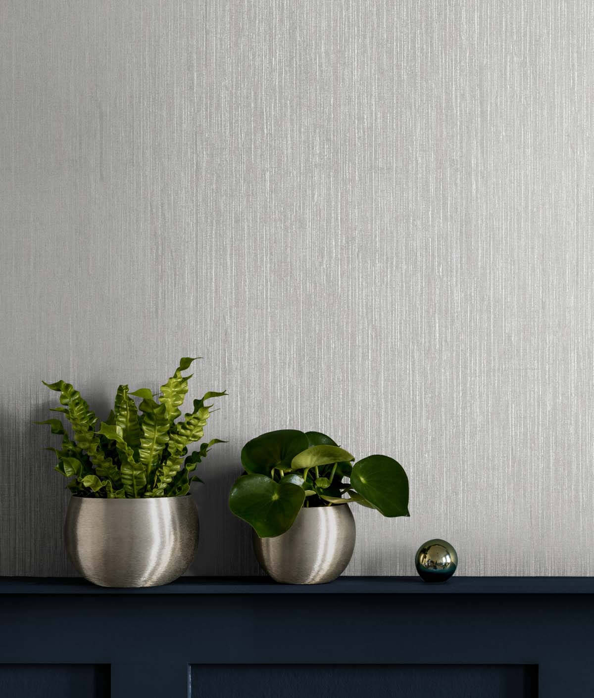 Seabrook Even More Textures Vertical Stria Wallpaper - Metallic Silver