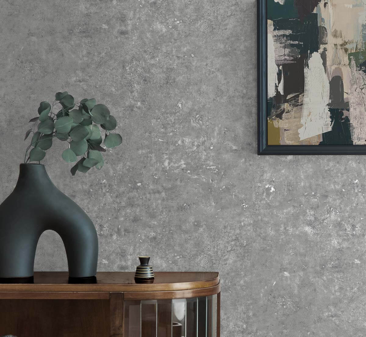 Seabrook Even More Textures Cement Faux Wallpaper - Stoneware & Metallic Silver