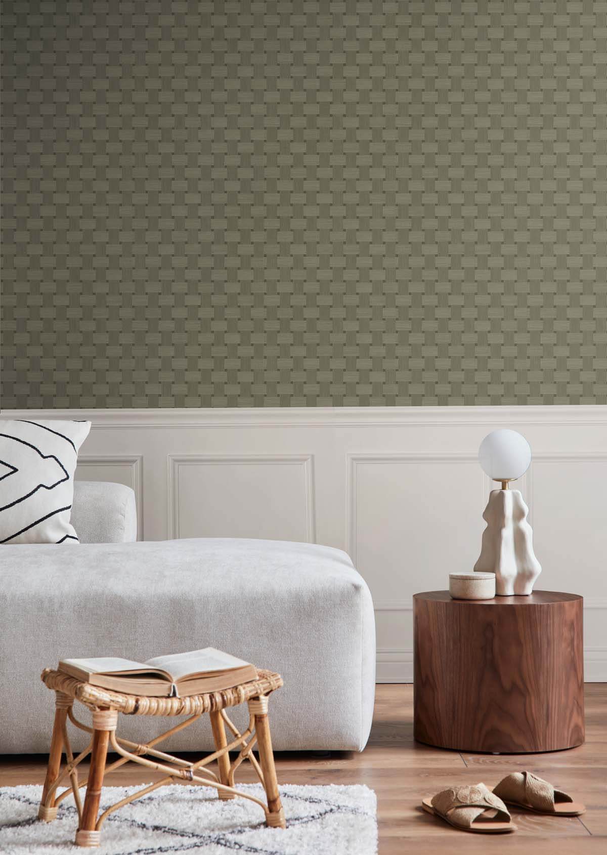 Seabrook Even More Textures Basketweave Wallpaper - Raw Umber