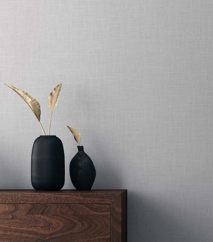 Seabrook Even More Textures Myrna Linen Wallpaper - Everest White