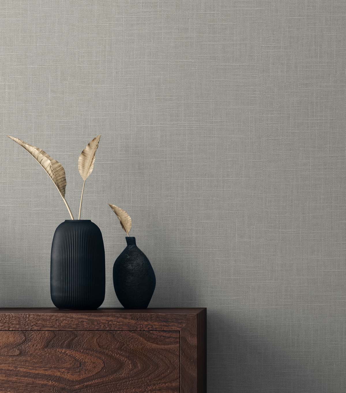 Seabrook Even More Textures Myrna Linen Wallpaper - Stone Grey