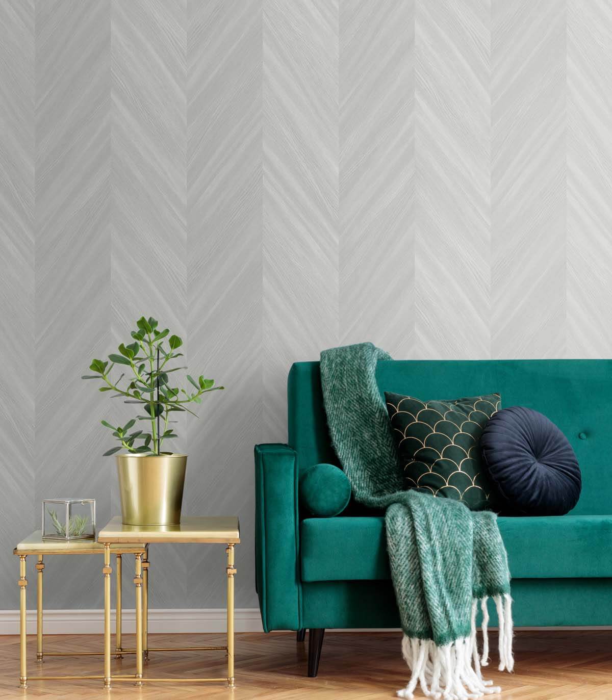 Seabrook Even More Textures Chevron Wood Wallpaper - Aura