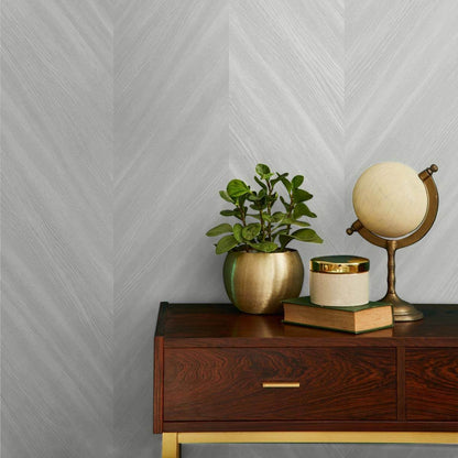 Seabrook Even More Textures Chevron Wood Wallpaper - Aura