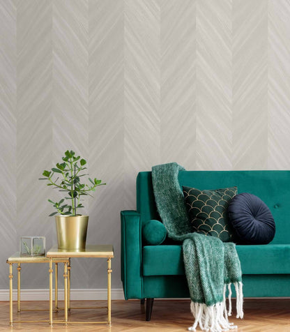 Seabrook Even More Textures Chevron Wood Wallpaper - Crest