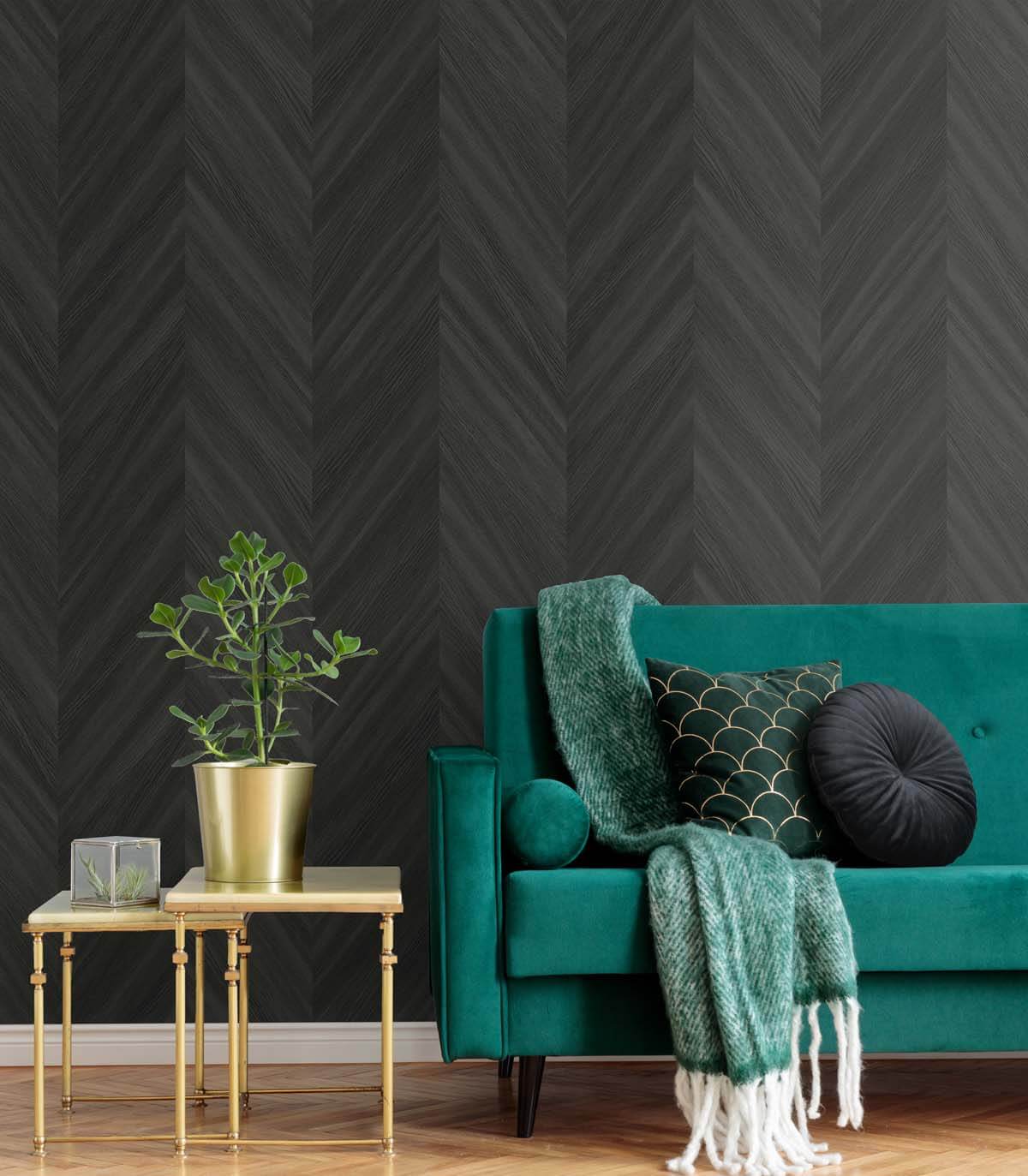 Seabrook Even More Textures Chevron Wood Wallpaper - Apex