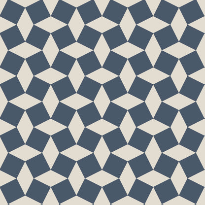 Mitchell Black Tailored Check Wallpaper - Oxford Blue