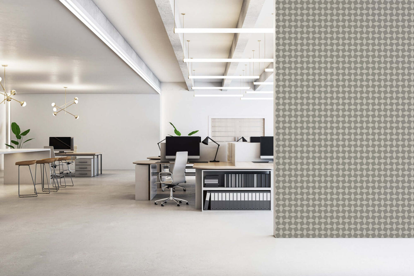 Mitchell Black Tailored Check Wallpaper - Walnut