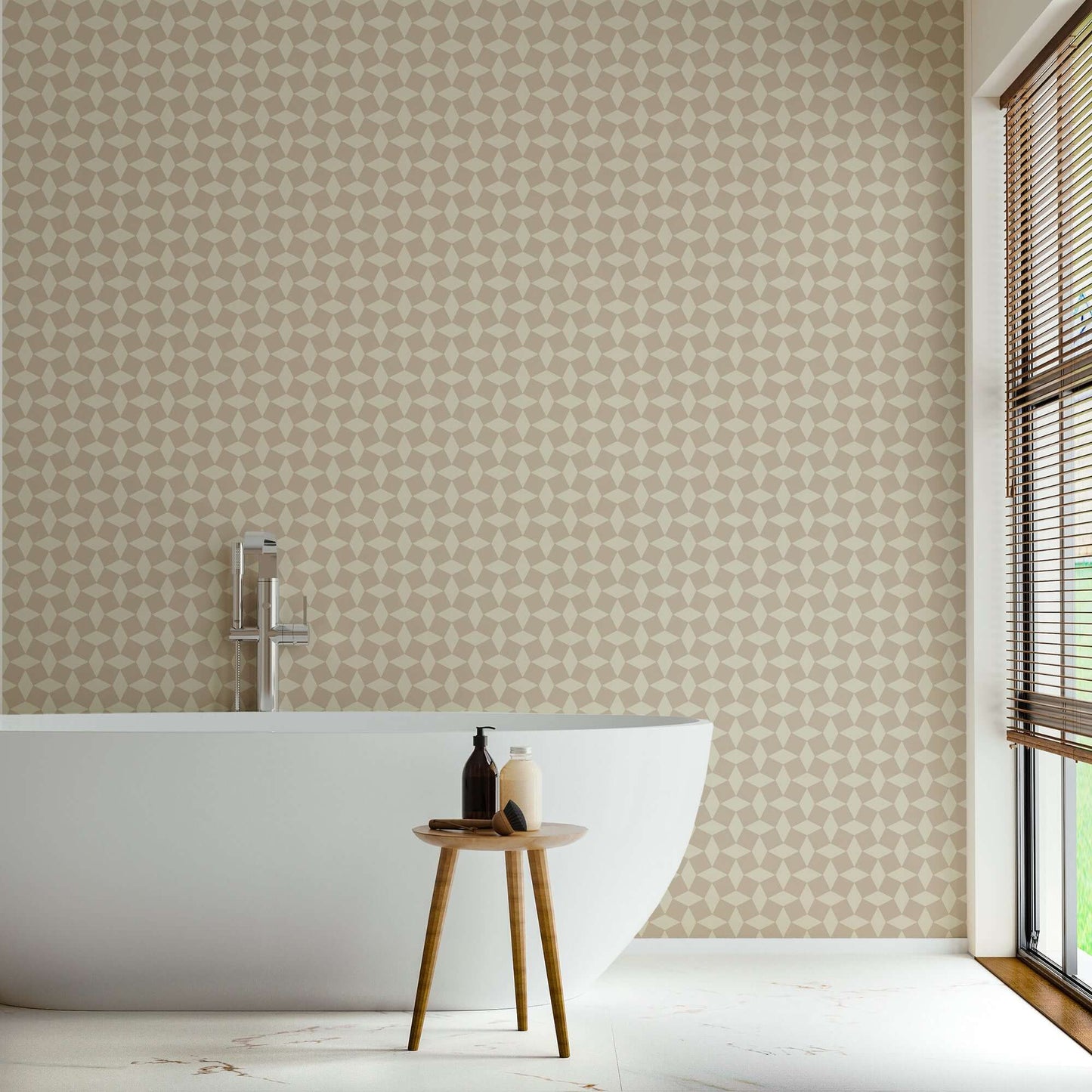 Mitchell Black Tailored Check Wallpaper - Washed Terracotta