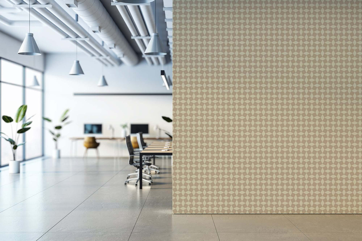 Mitchell Black Tailored Check Wallpaper - Washed Terracotta
