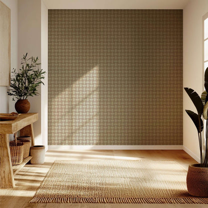 Mitchell Black Tailored Check Wallpaper - Washed Terracotta