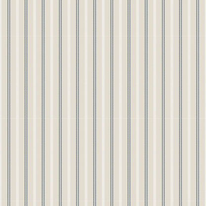Mitchell Black Tailored Stripe Wallpaper - Oxford Blue