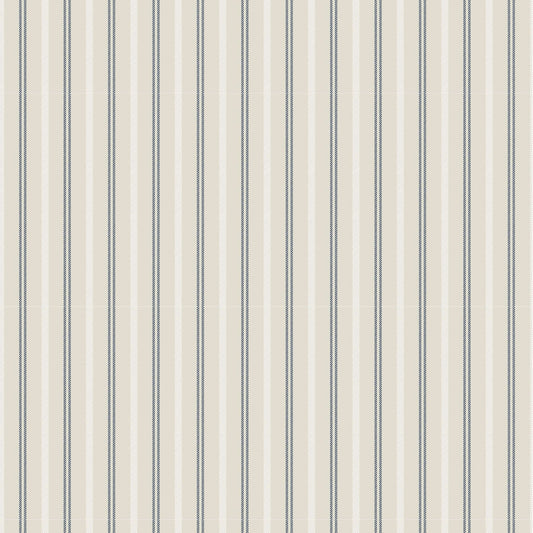 Mitchell Black Tailored Stripe Wallpaper - Oxford Blue