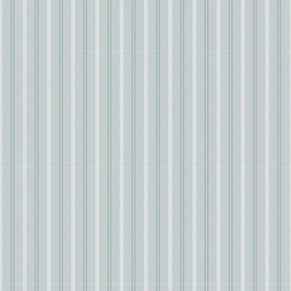 Mitchell Black Tailored Stripe Wallpaper - Pale Mineral Blue