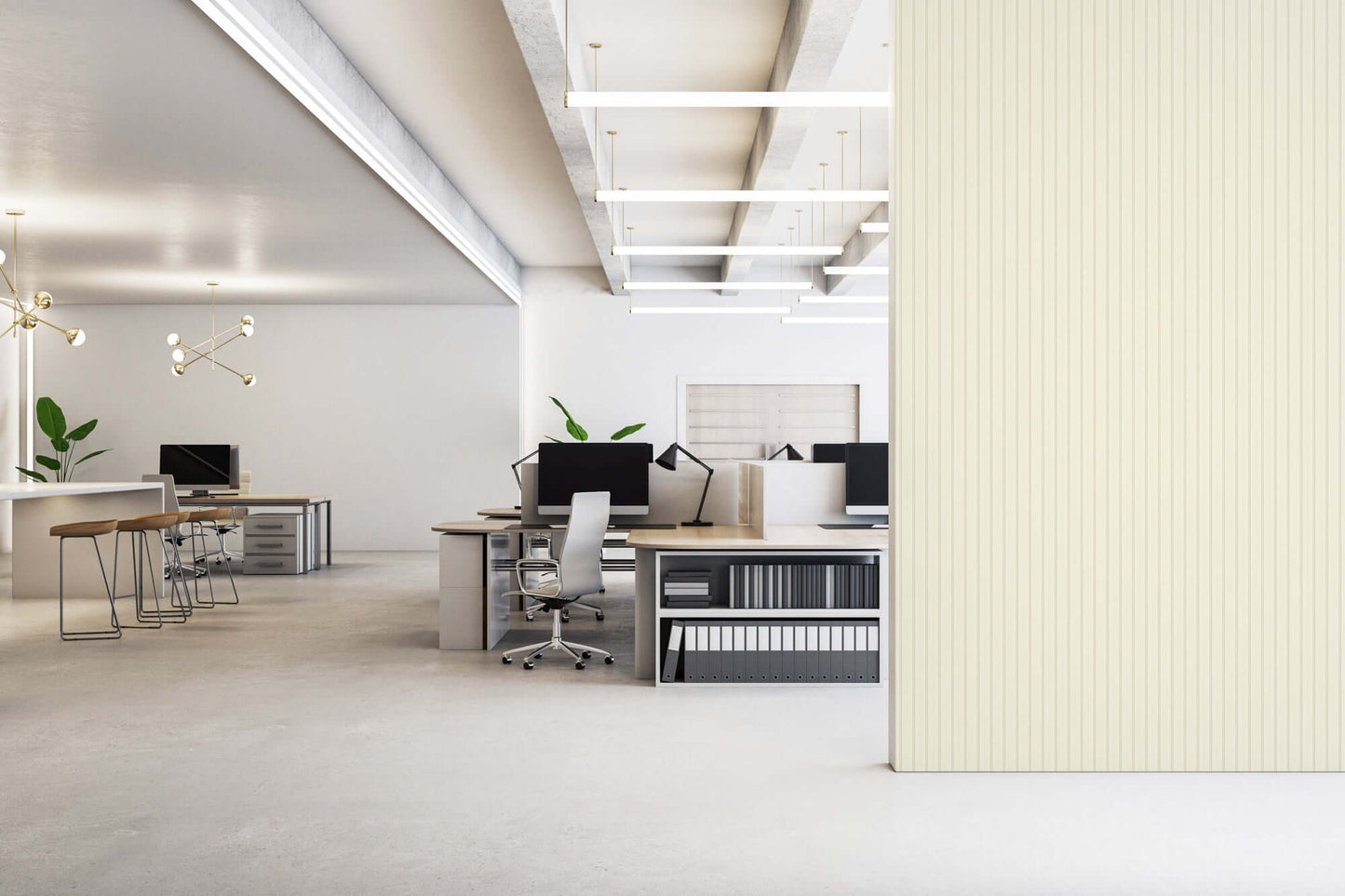 Mitchell Black Tailored Stripe Wallpaper - Raw Cotton