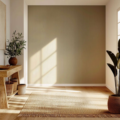 Mitchell Black Tailored Stripe Wallpaper - Raw Cotton