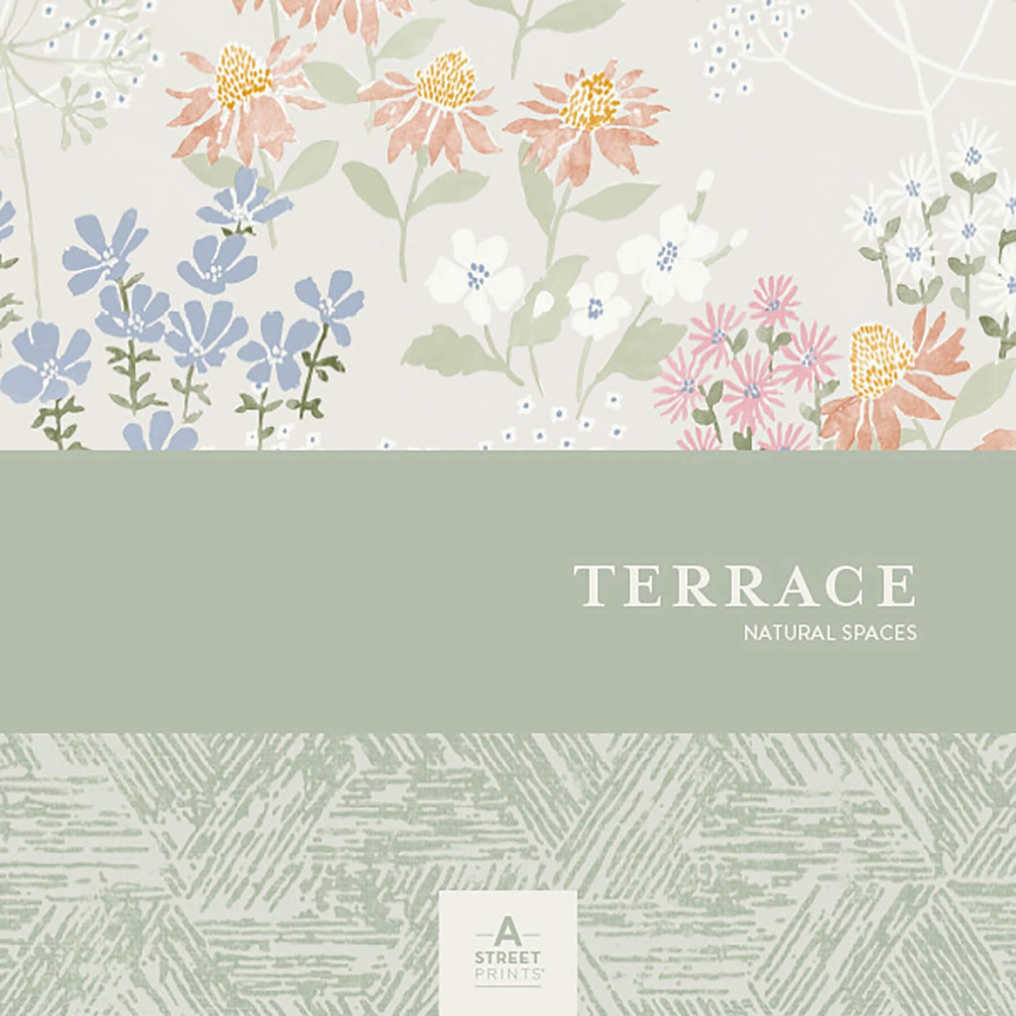 A-Street Prints Terrace Gardena Wallpaper - Indigo
