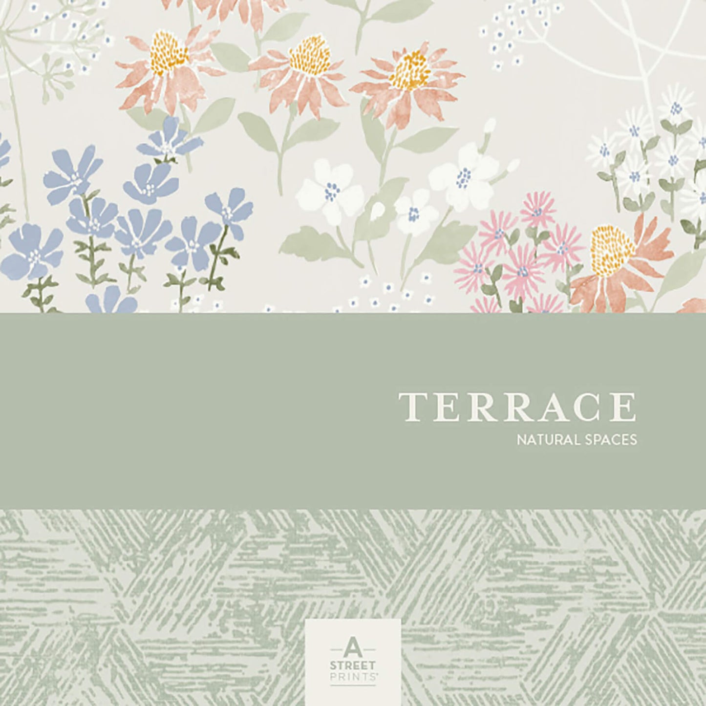 A-Street Prints Terrace Divine Wallpaper - Light Blue