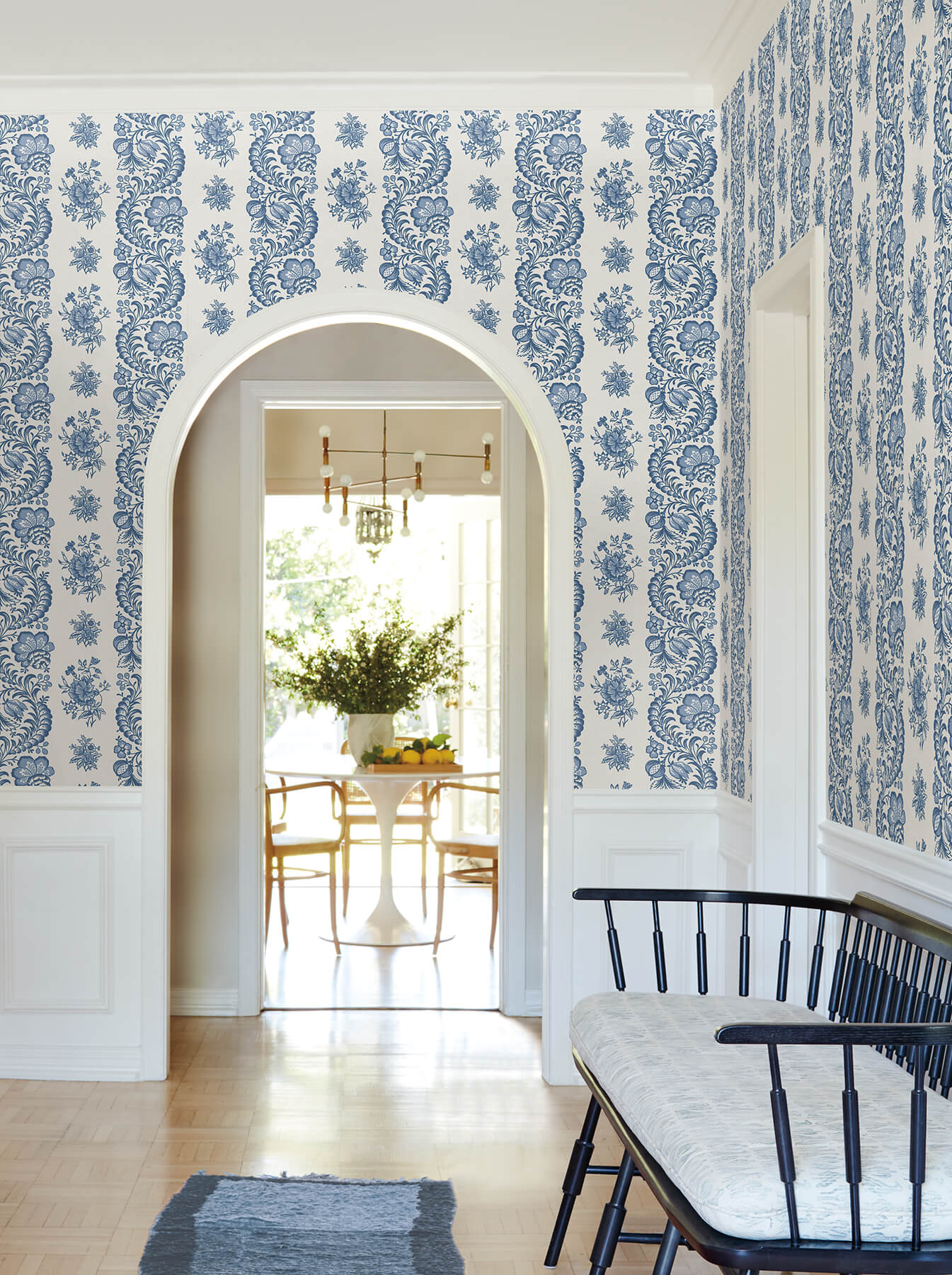 Antonina Vella Jardin Beaumont Wallpaper - Blue