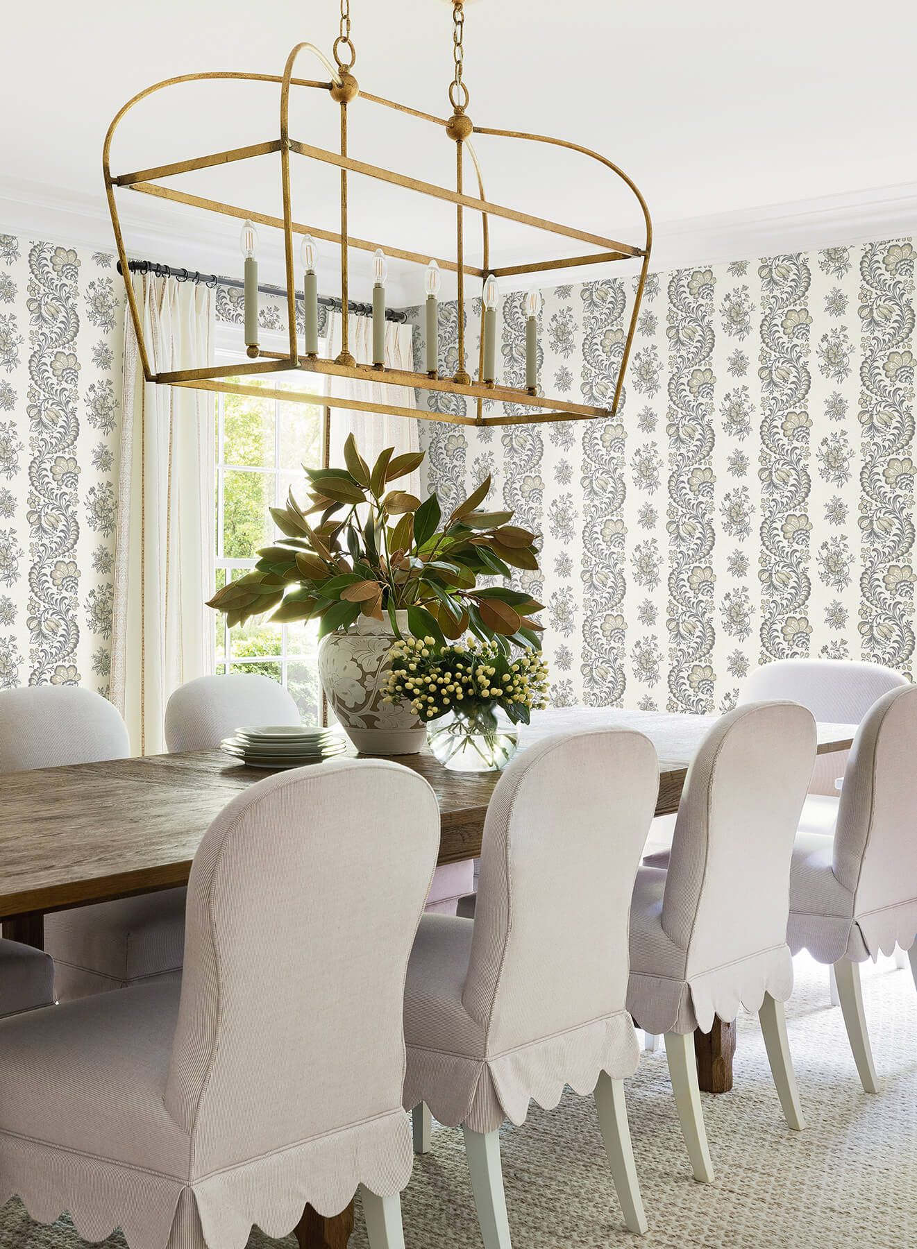 Antonina Vella Jardin Beaumont Wallpaper - Charcoal