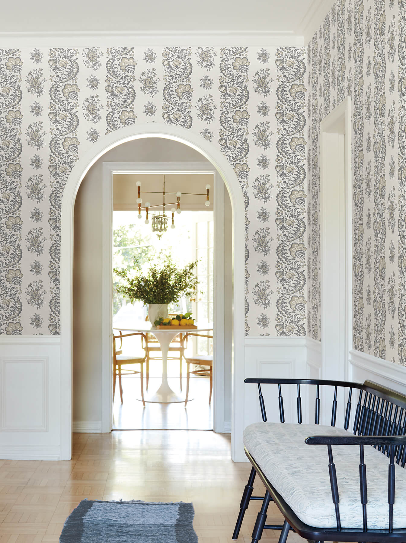 Antonina Vella Jardin Beaumont Wallpaper - Charcoal