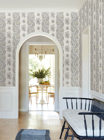 Antonina Vella Jardin Beaumont Wallpaper - Charcoal
