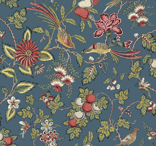Antonina Vella Jardin Parterre Wallpaper - Indigo