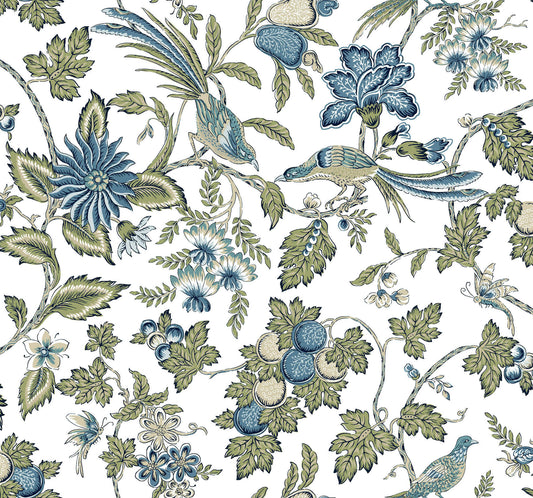 Antonina Vella Jardin Parterre Wallpaper - Sage & Indigo