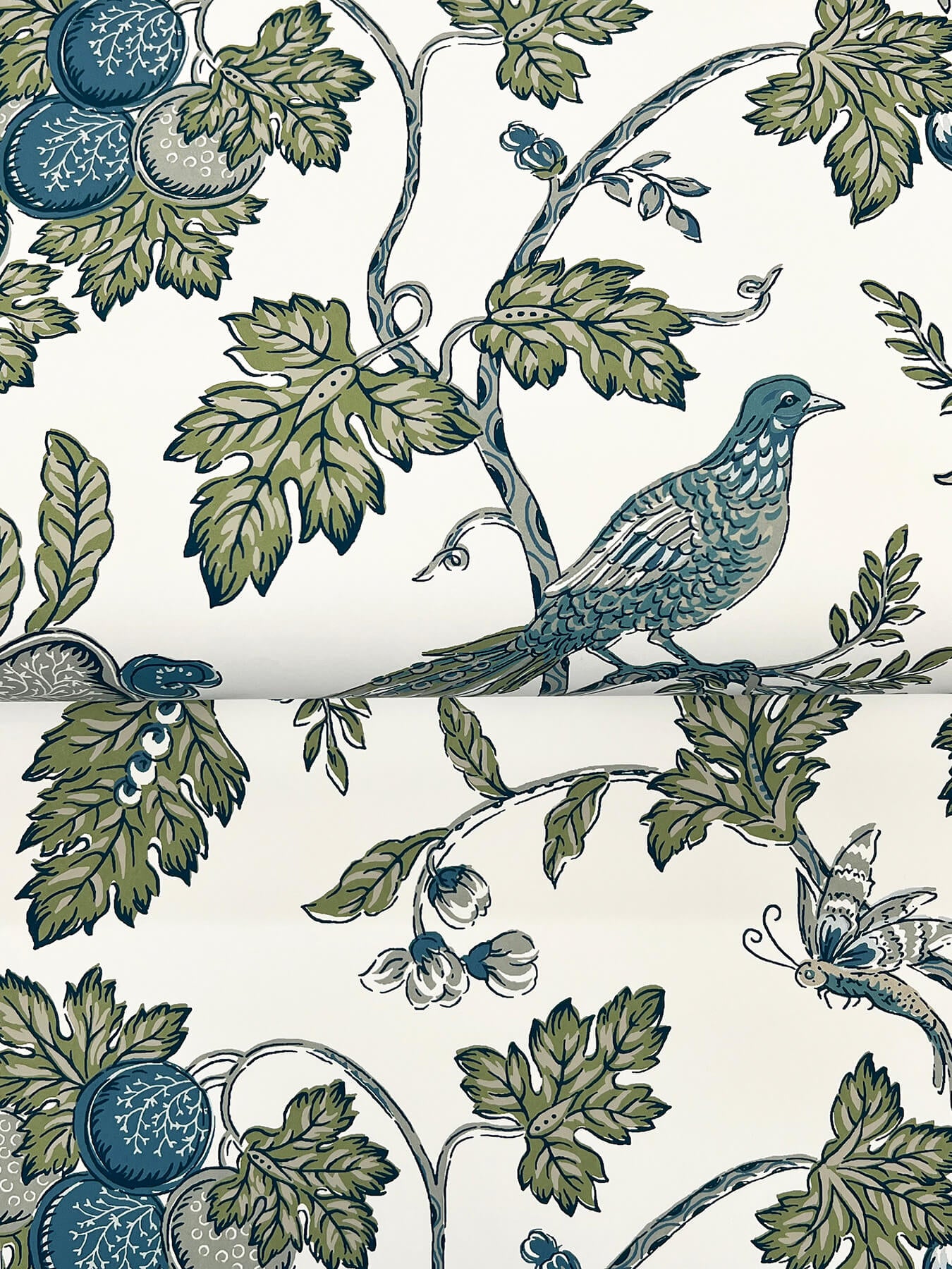 Antonina Vella Jardin Parterre Wallpaper - Sage & Indigo