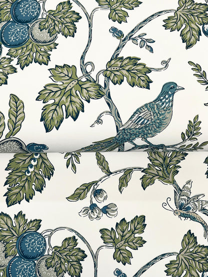 Antonina Vella Jardin Parterre Wallpaper - Sage & Indigo