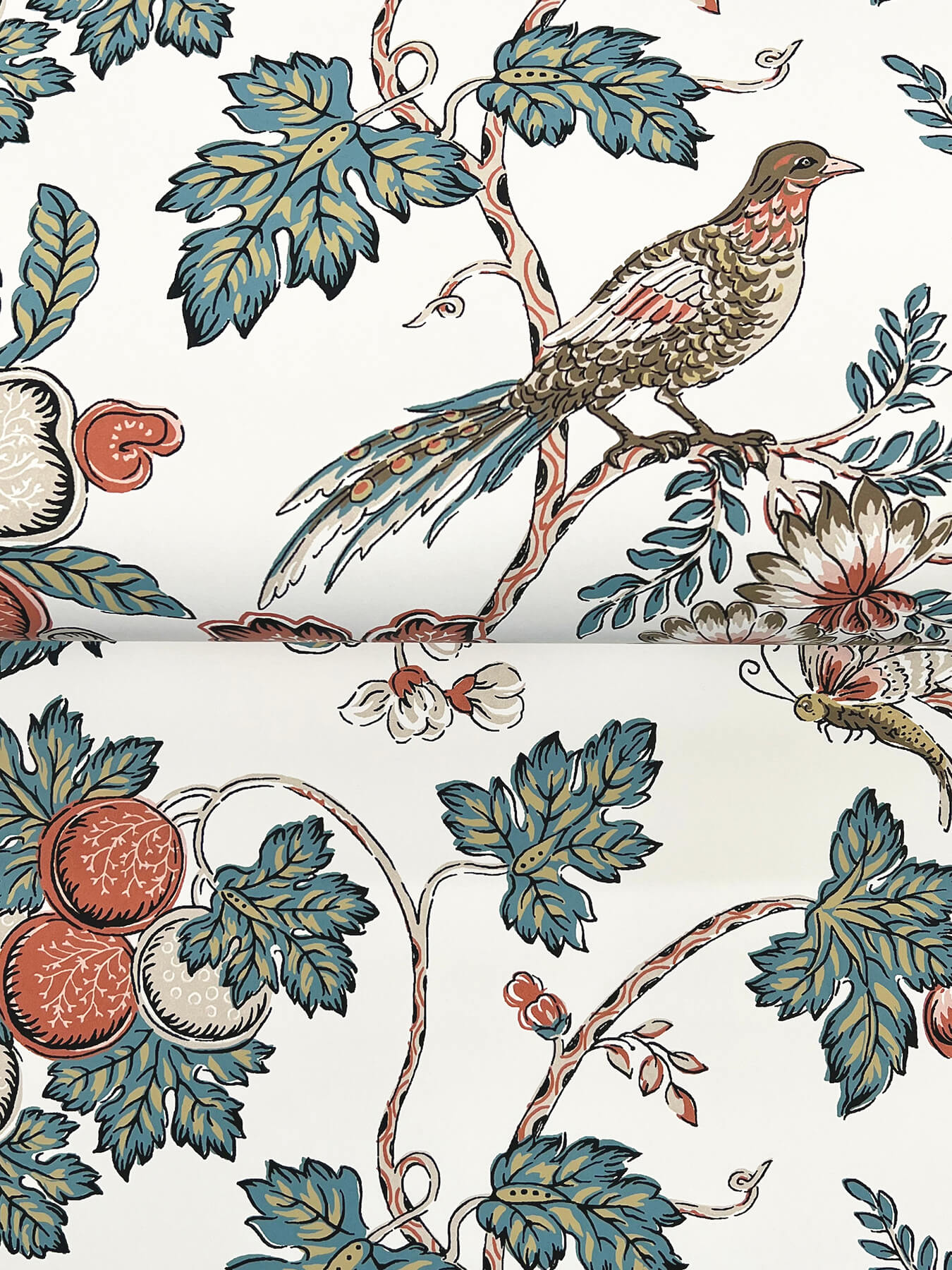 Antonina Vella Jardin Parterre Wallpaper - Cornflower & Ginger