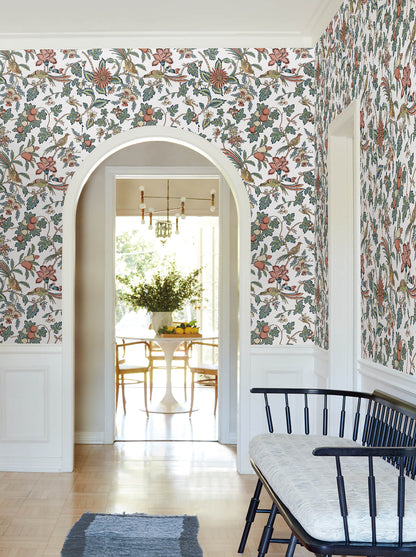Antonina Vella Jardin Parterre Wallpaper - Cornflower & Ginger