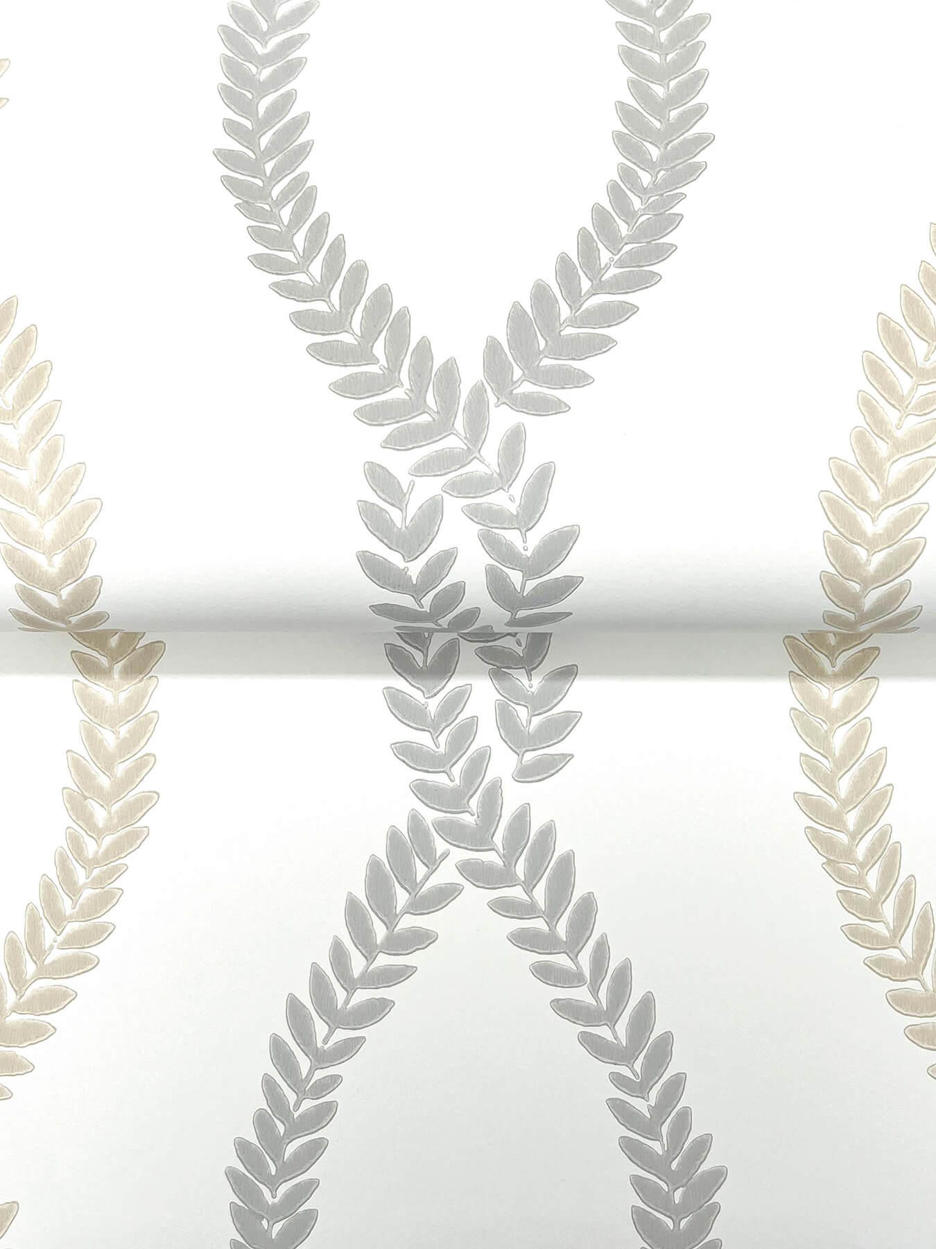 Antonina Vella Jardin Laureate Wallpaper - Beige & Grey