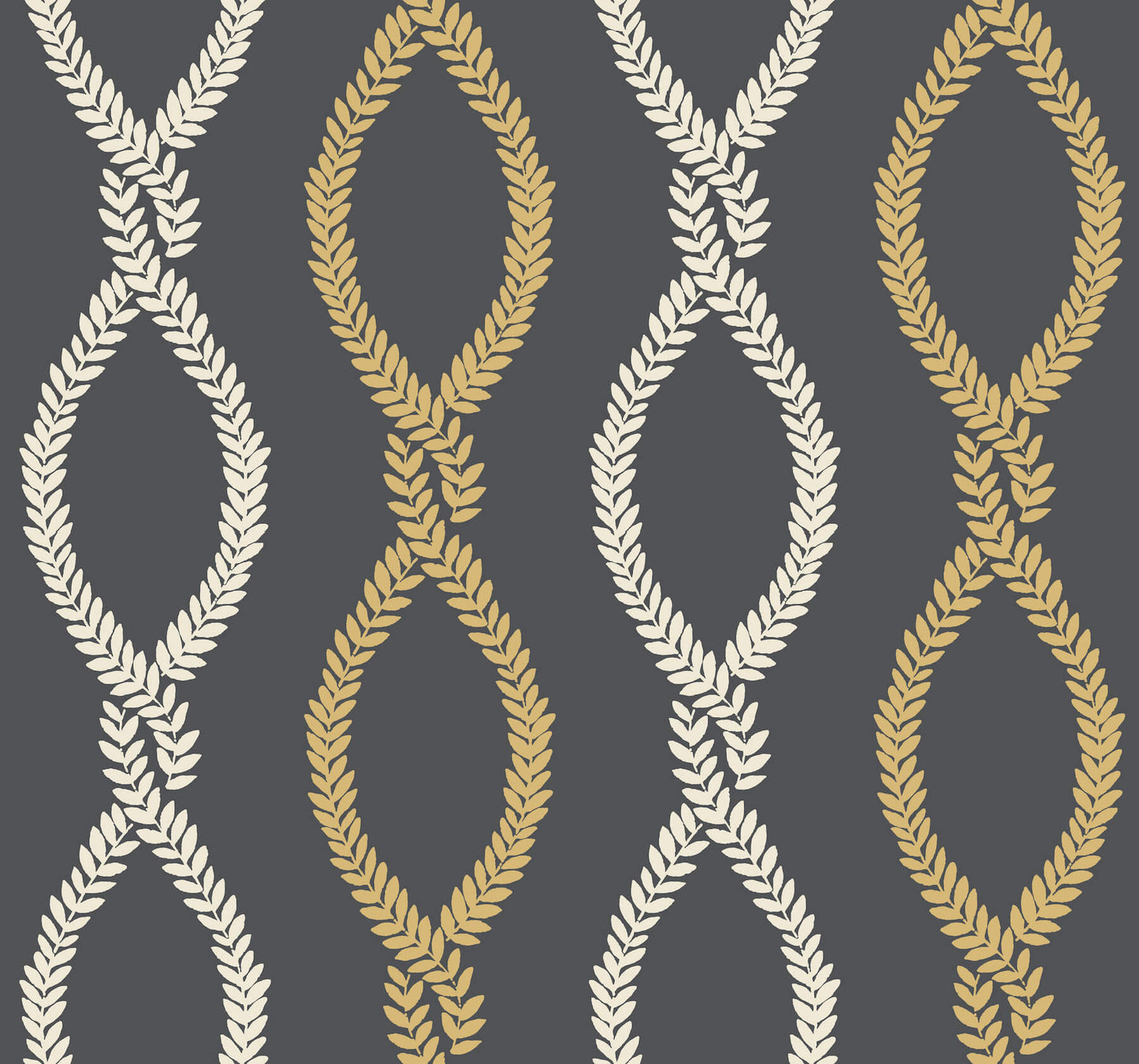 Antonina Vella Jardin Laureate Wallpaper - Off Black