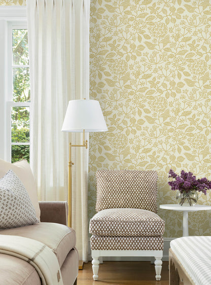 Antonina Vella Jardin Rowen Wallpaper - Saffron