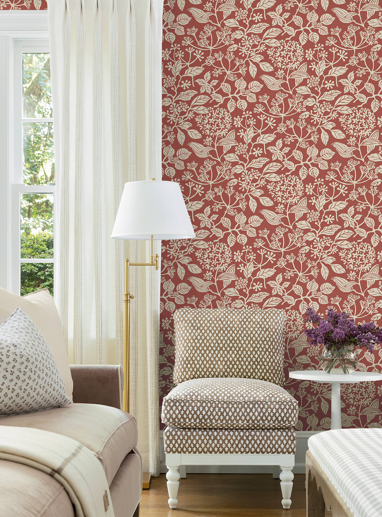 Antonina Vella Jardin Rowen Wallpaper - Ginger