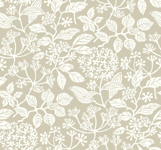 Antonina Vella Jardin Rowen Wallpaper - Taupe