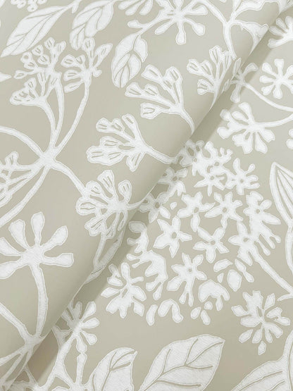 Antonina Vella Jardin Rowen Wallpaper - Taupe