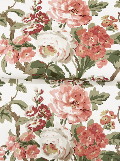 Antonina Vella Jardin Beatrix Wallpaper - Coral & Sage