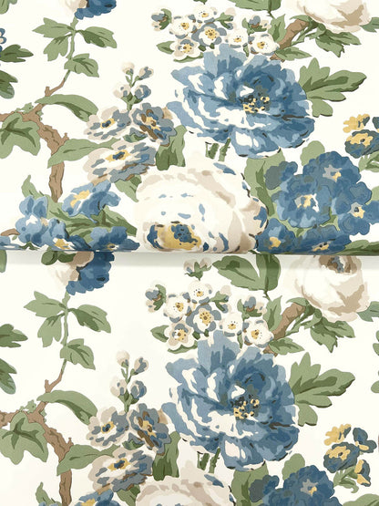 Antonina Vella Jardin Beatrix Wallpaper - Blue & Green