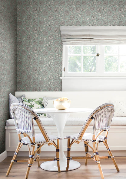 Antonina Vella Jardin Chatsworth Garden Wallpaper - Sky Blue