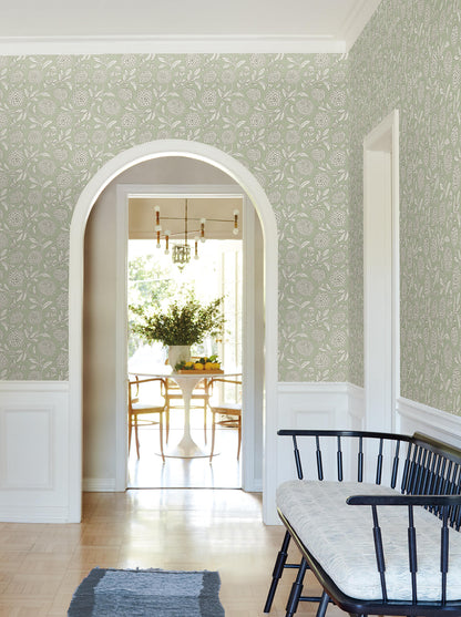 Antonina Vella Jardin Chatsworth Garden Wallpaper - Celery