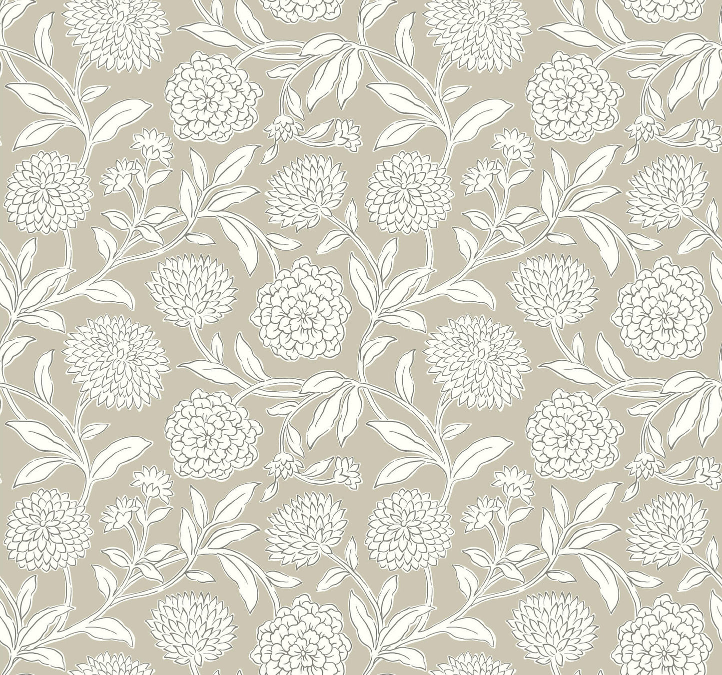 Antonina Vella Jardin Chatsworth Garden Wallpaper - Taupe